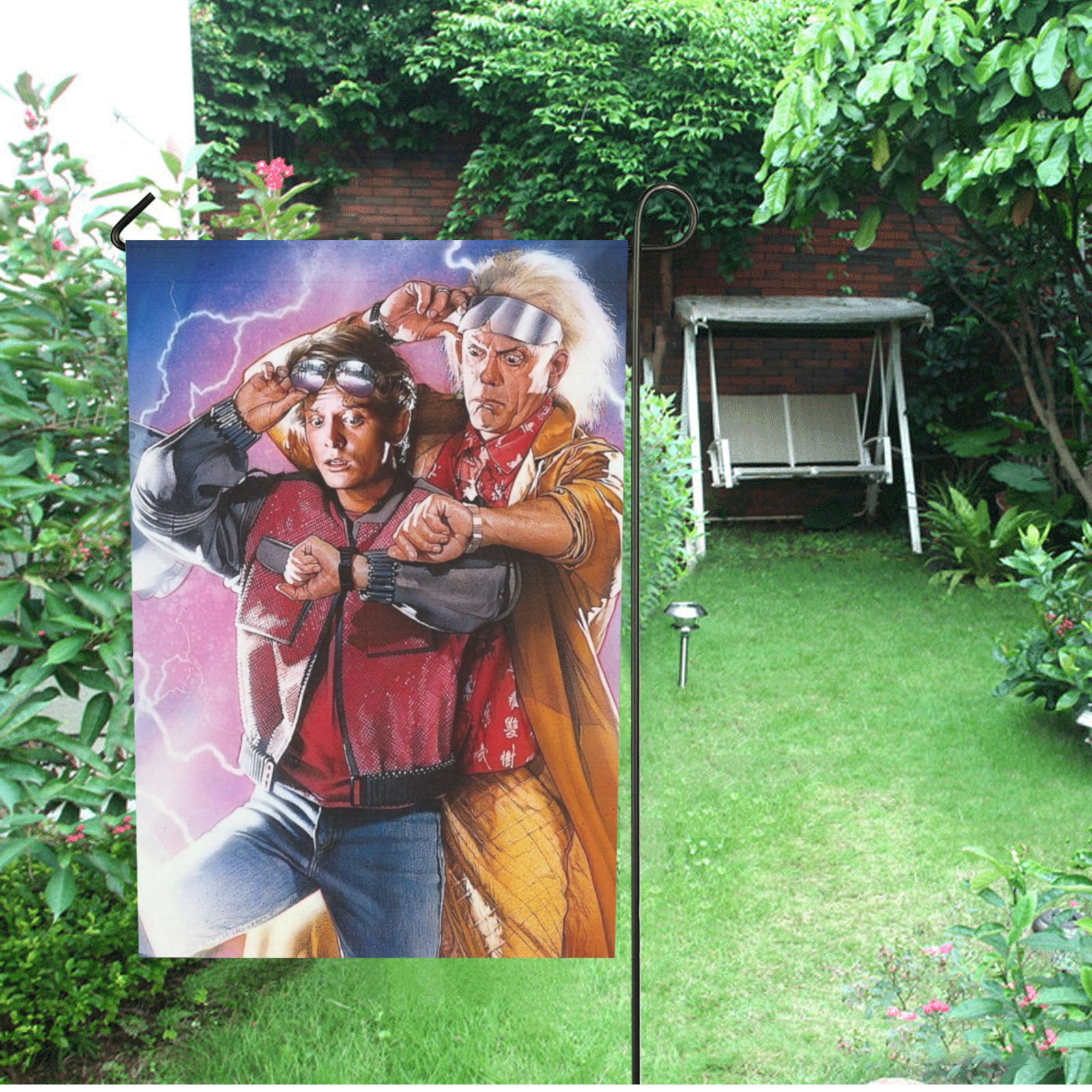 1678824815_BackToTheFutureGardenFlag Back To The Future Garden Flag (Two Sides Printing, without Flagpole)