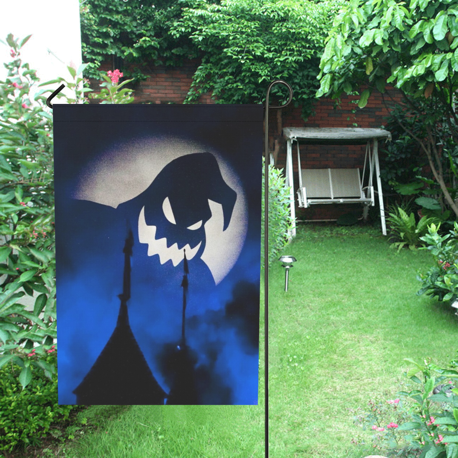 1694975789_OogieBoogieGardenFlagHalloweenGardenFlag Oogie Boogie Garden Flag (Two Sides Printing, without Flagpole)